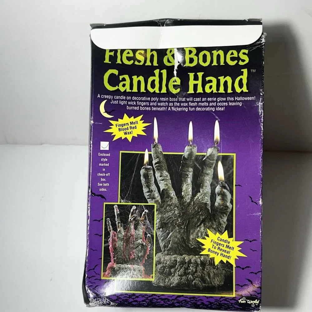 Flesh and Bone Halloween Candle Hand